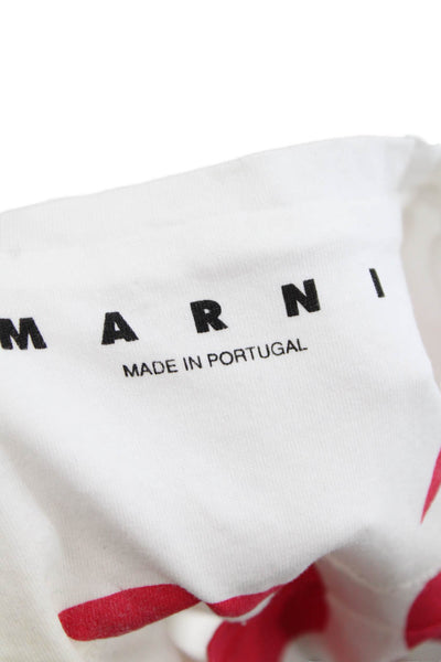 Marni Girls Short Sleeves Round Neck Graphic T-Shirt White Size S