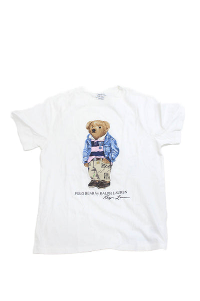 Polo Ralph Lauren Girls Round Neck Short Sleeves Graphic T-Shirt White Size 10