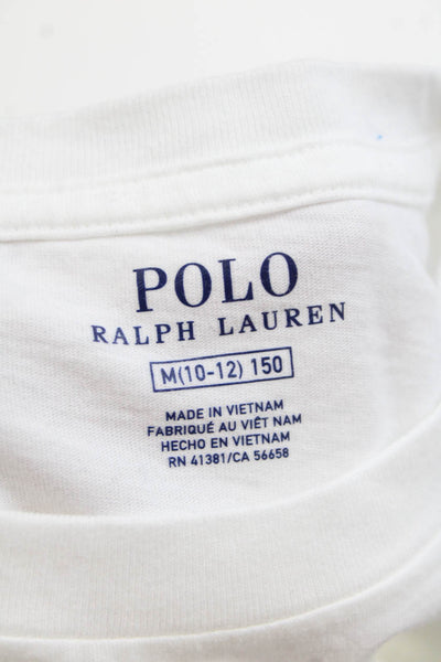 Polo Ralph Lauren Girls Round Neck Short Sleeves Graphic T-Shirt White Size 10