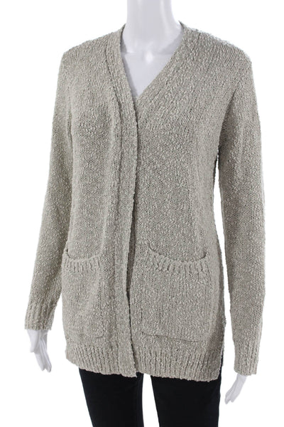 Barefoot Dreams® Women Cardigan Gray V-Neck Long Sleeve Size XS