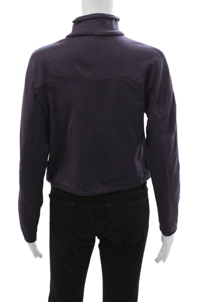 Athleta Womens Pullover Sweatshirt Purple Mock Neck Zip Long Sleeve Size XS