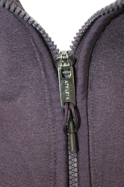 Athleta Womens Pullover Sweatshirt Purple Mock Neck Zip Long Sleeve Size XS