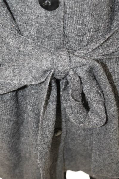 Zara Unisex Dark Gray V Neck Button Long Sleeve Cardigan Acrylic Blend Size S