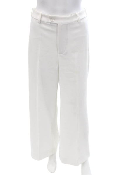 Zara Women Dress Pants White Polyester Button Size S