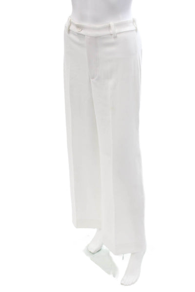 Zara Women Dress Pants White Polyester Button Size S