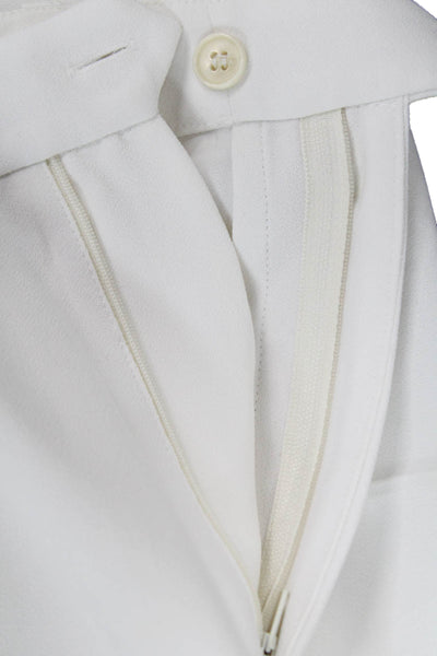 Zara Women Dress Pants White Polyester Button Size S