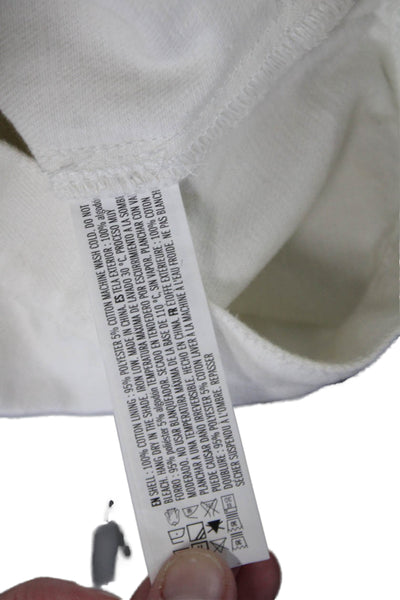 Pomander Place Women White Cotton Collared Button Jacket Long Sleeve Size S