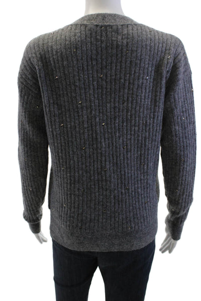 Odeeh Unisex Cardigan Dark Gray V-Neck Button Alpaca Wool Size 2XS