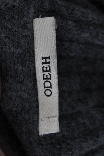 Odeeh Unisex Cardigan Dark Gray V-Neck Button Alpaca Wool Size 2XS
