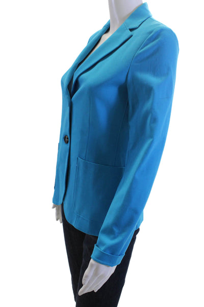 Sharis Womens Two Button Long Sleeve Unlined Blazer Sky Blue Size 28