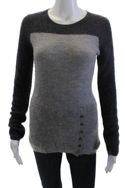 M. Patmos Women 100% Cashmere Pullover Crew Neck Dark Gray Sweater Size S