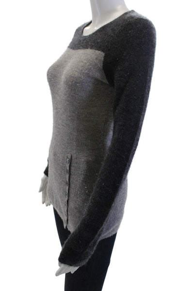 M. Patmos Women 100% Cashmere Pullover Crew Neck Dark Gray Sweater Size S