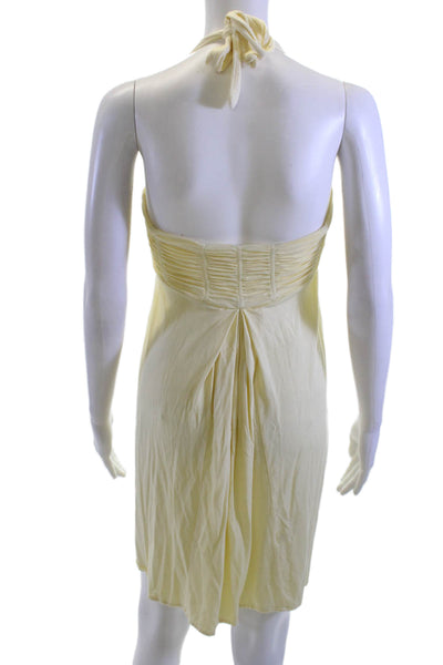 Michelle Jonas Womens Sundress Yellow Tie Waist Sleeveless Knee Length Size S