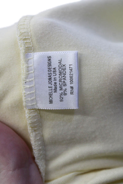 Michelle Jonas Womens Sundress Yellow Tie Waist Sleeveless Knee Length Size S