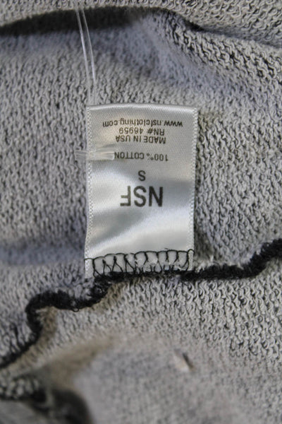 NSF Women Pullover Sweatshirt Dark Gray Cotton Long Sleeve Size S