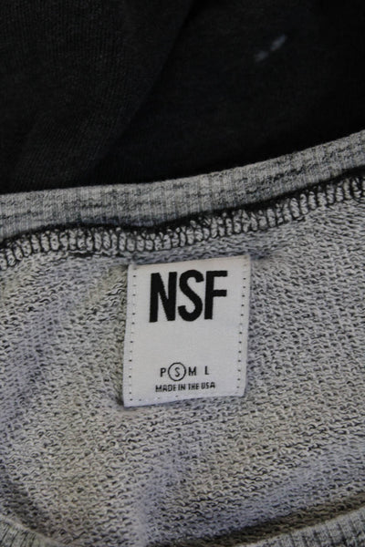 NSF Women Pullover Sweatshirt Dark Gray Cotton Long Sleeve Size S