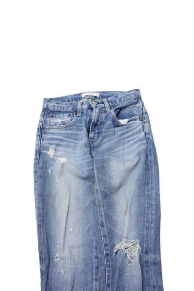 Moussy Women 90s Boyfriend Jeans Blue High Rise 25 Inseam Size 23
