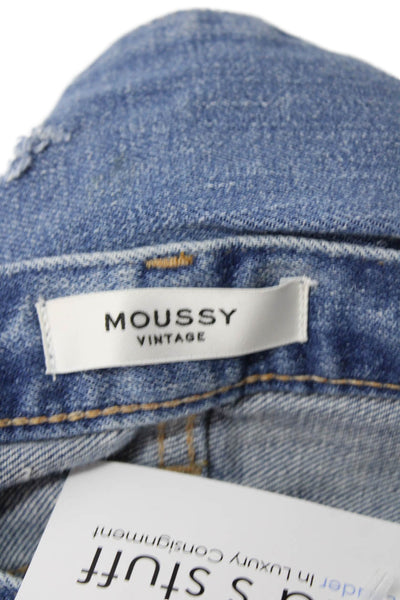 Moussy Women 90s Boyfriend Jeans Blue High Rise 25 Inseam Size 23
