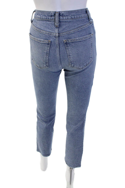 Agolde Women High Rise Cropped Ankle Jeans Blue Size 23