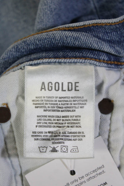 Agolde Women High Rise Cropped Ankle Jeans Blue Size 23