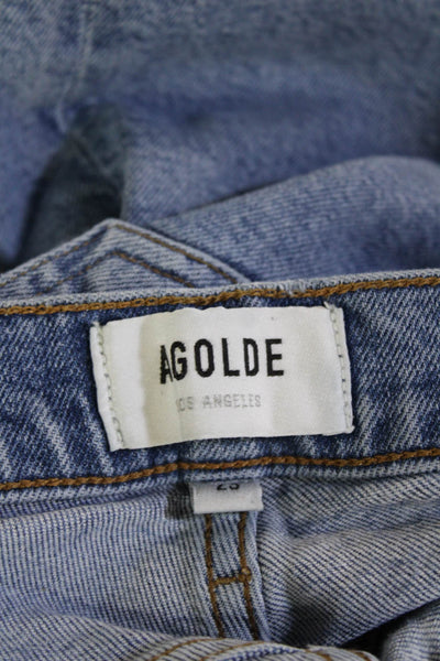 Agolde Women High Rise Cropped Ankle Jeans Blue Size 23
