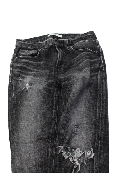 Moussy Womens Skinny Cropped Dark Gray High Rise Button Jeans Size 24