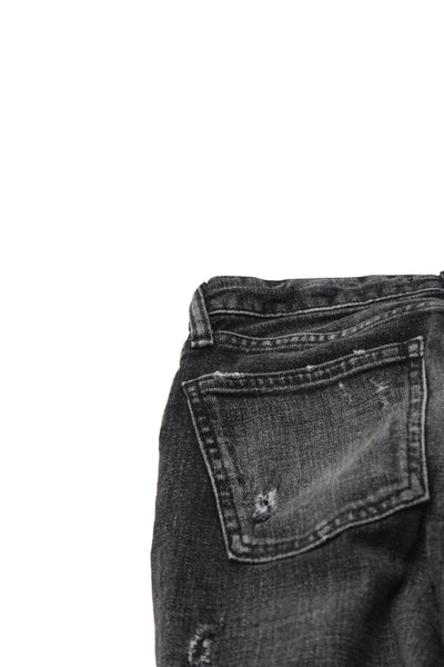 Moussy Womens Skinny Cropped Dark Gray High Rise Button Jeans Size 24