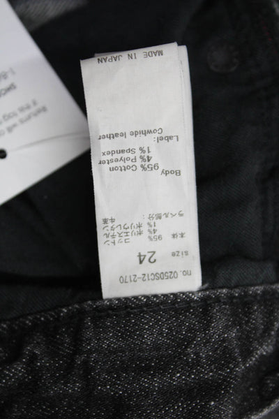 Moussy Womens Skinny Cropped Dark Gray High Rise Button Jeans Size 24