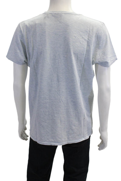 Scotch & Soda Men T-Shirt Light Blue Cotton Short Sleeve Beach Size L