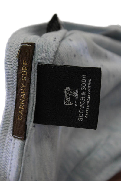 Scotch & Soda Men T-Shirt Light Blue Cotton Short Sleeve Beach Size L