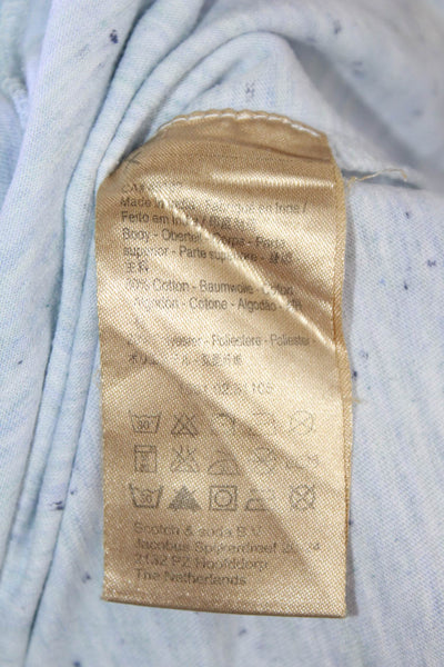 Scotch & Soda Men T-Shirt Light Blue Cotton Short Sleeve Beach Size L