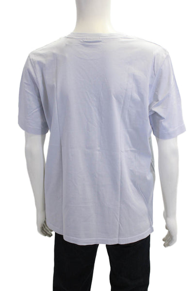 Scotch & Soda Mens Light Blue Crew Neck Short-Sleeve T-Shirt Cotton Size L