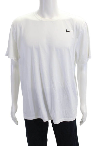 Nike Mens White Sports Graphic Crew Neck Short Sleeve T-Shirt Size XL