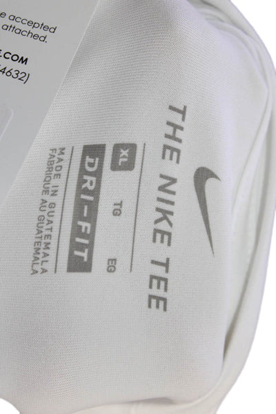 Nike Mens White Sports Graphic Crew Neck Short Sleeve T-Shirt Size XL