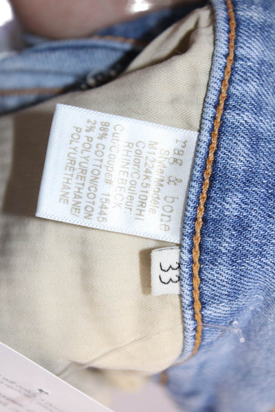 Rag & Bone Mens Skinny Jeans Light Blue Size 33