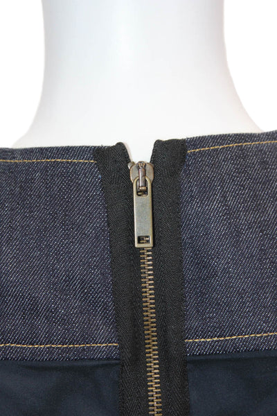Derek Lam Women Sheath Mini Dress Dark Blue Sleeveless Round Neck Size 0