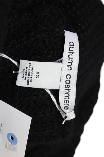 Autumn Cashmere Womens Sleeveless Turtleneck Pullover Vest Black Size XS