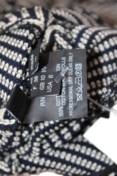 Derek Lam Women Black Geometric Cotton Crew Neck Tank Size 6