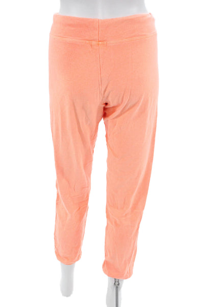 Sundry Women Cropped Jogger Sweatpants Orange Drawstring Heart Size 0