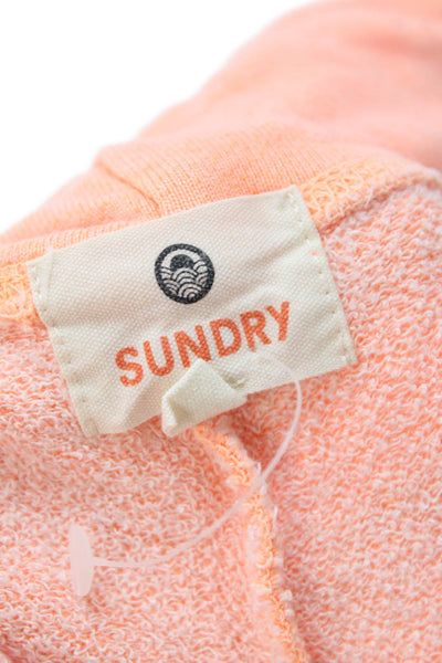 Sundry Women Cropped Jogger Sweatpants Orange Drawstring Heart Size 0