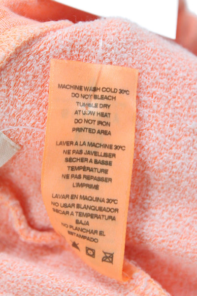 Sundry Women Cropped Jogger Sweatpants Orange Drawstring Heart Size 0