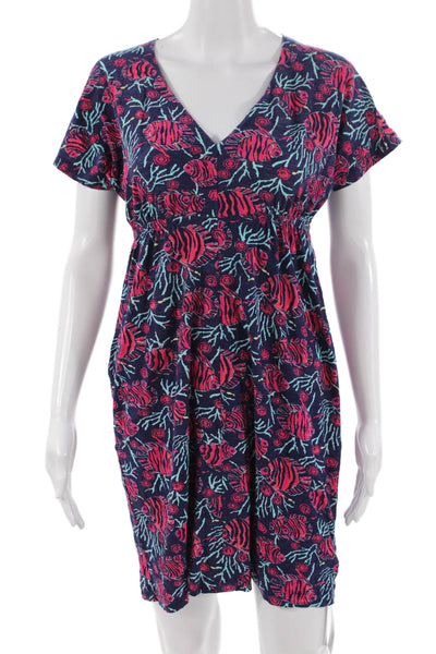 Lilly Pulitzer Women T-Shirt Dress Dark Blue V-Neck Size XS