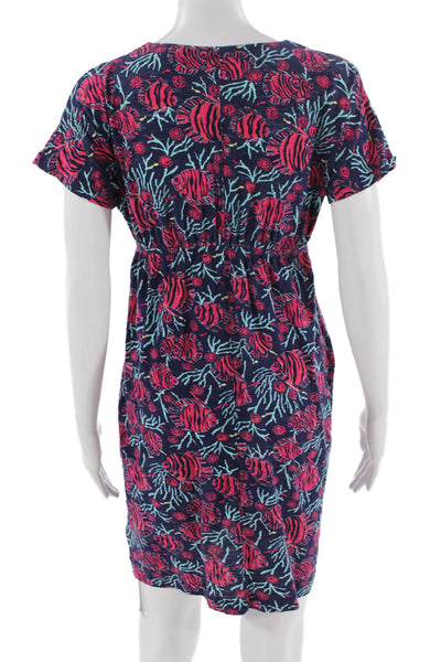 Lilly Pulitzer Women T-Shirt Dress Dark Blue V-Neck Size XS