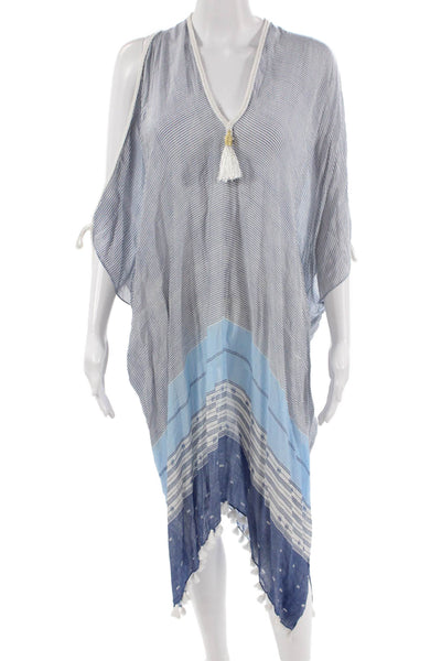 Pool To Party Womens Striped Modal Cover Up Blue Size One Size