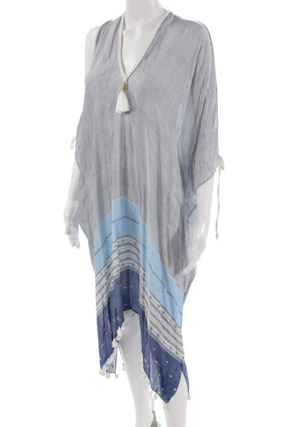 Pool To Party Womens Striped Modal Cover Up Blue Size One Size