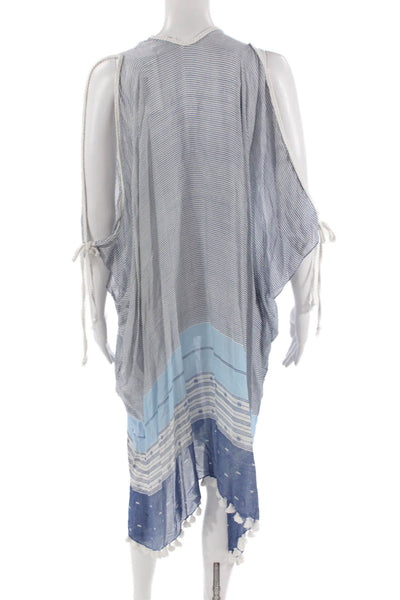 Pool To Party Womens Striped Modal Cover Up Blue Size One Size
