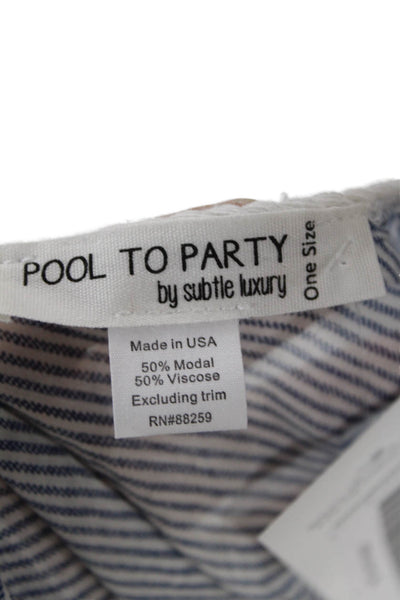 Pool To Party Womens Striped Modal Cover Up Blue Size One Size