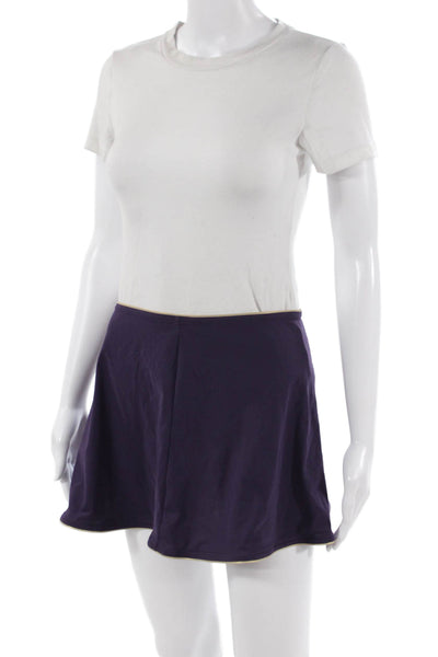 Karla Colletto Women A-Line Mini Skort Purple Size S