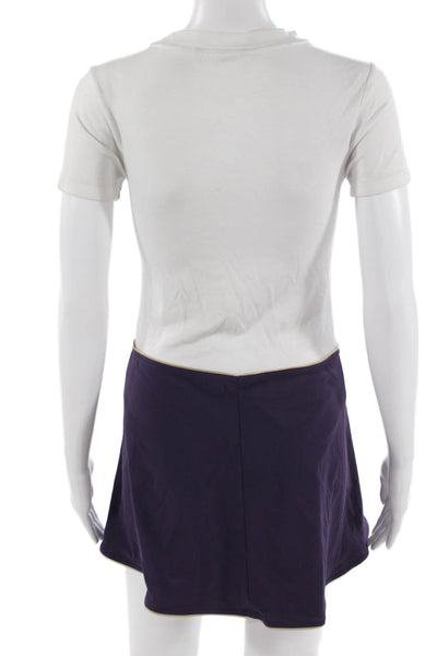Karla Colletto Women A-Line Mini Skort Purple Size S