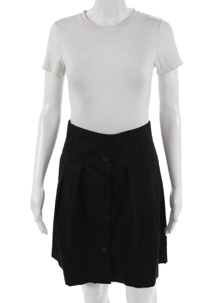 Theory Women A-Line Pleated Black Skirt Size 8